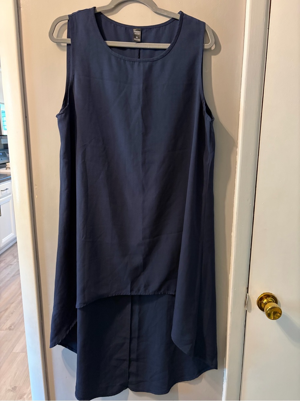 Emory Rose Navy Sleeveless High-Low Shift Dress